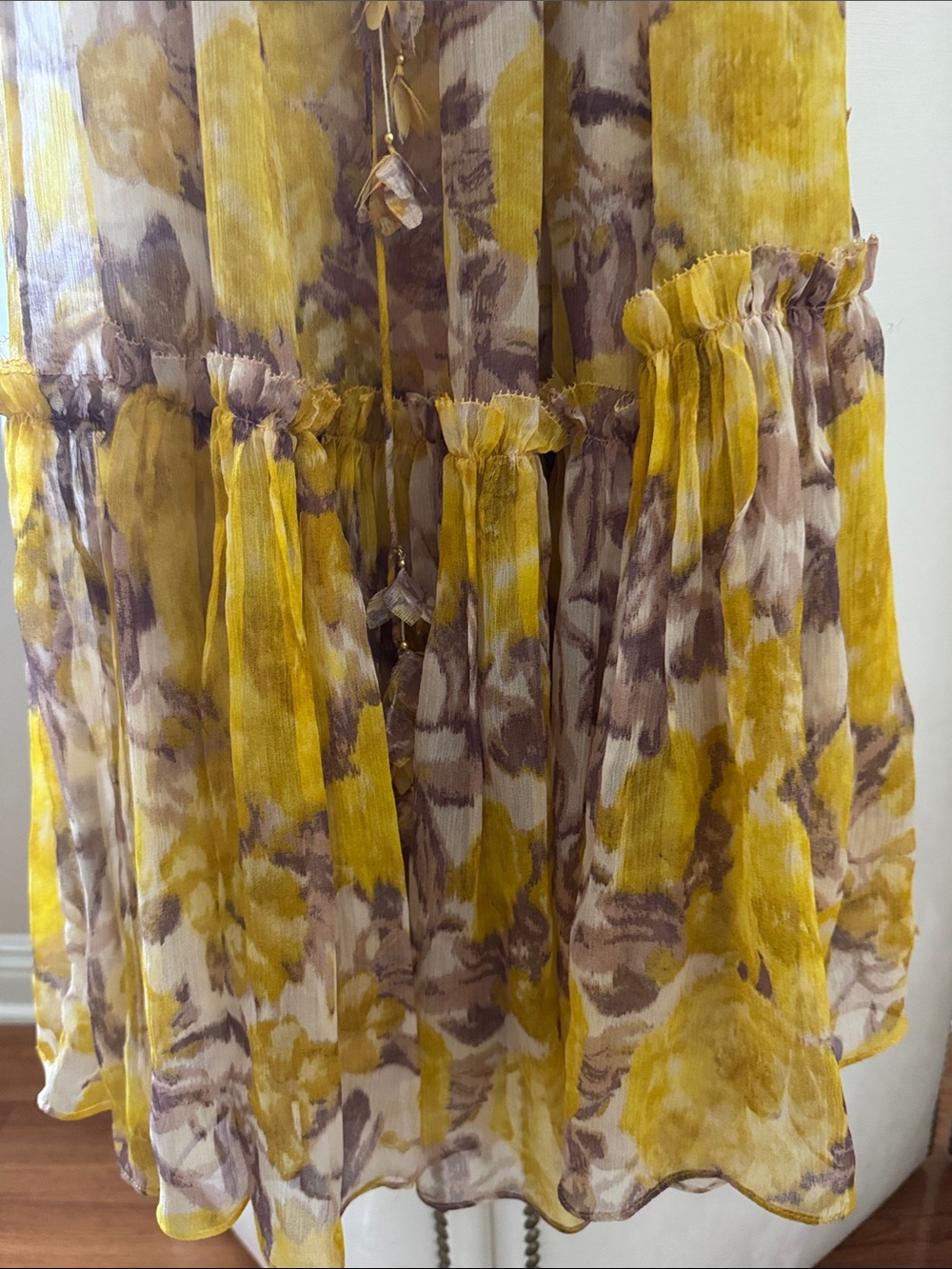 Zimmermann Yellow Floral Ruffle Maxi Dress - Picture 5 of 8